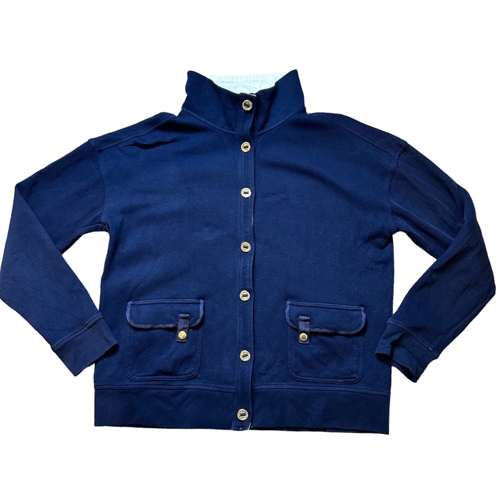 Lauren Ralph Lauren Navy Blue Shacket, Sweater/jacket w gold buttons